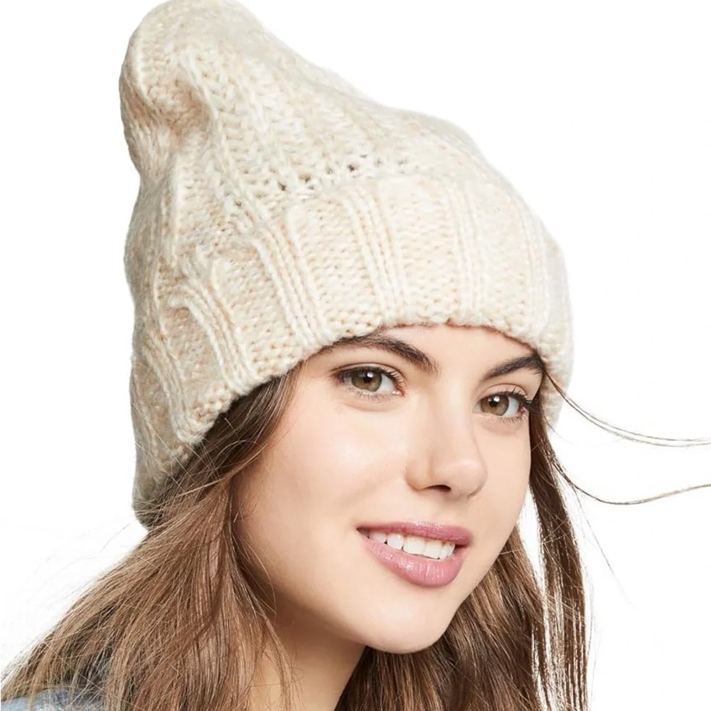 Free People Harlow cable knit beanie